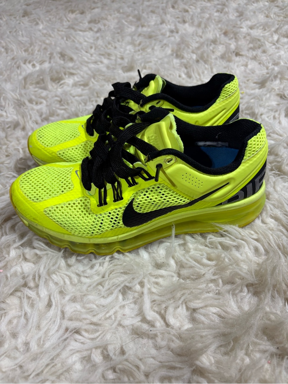Nike Air Kids' Neon Yellow Black Air Cushion Running Shoes